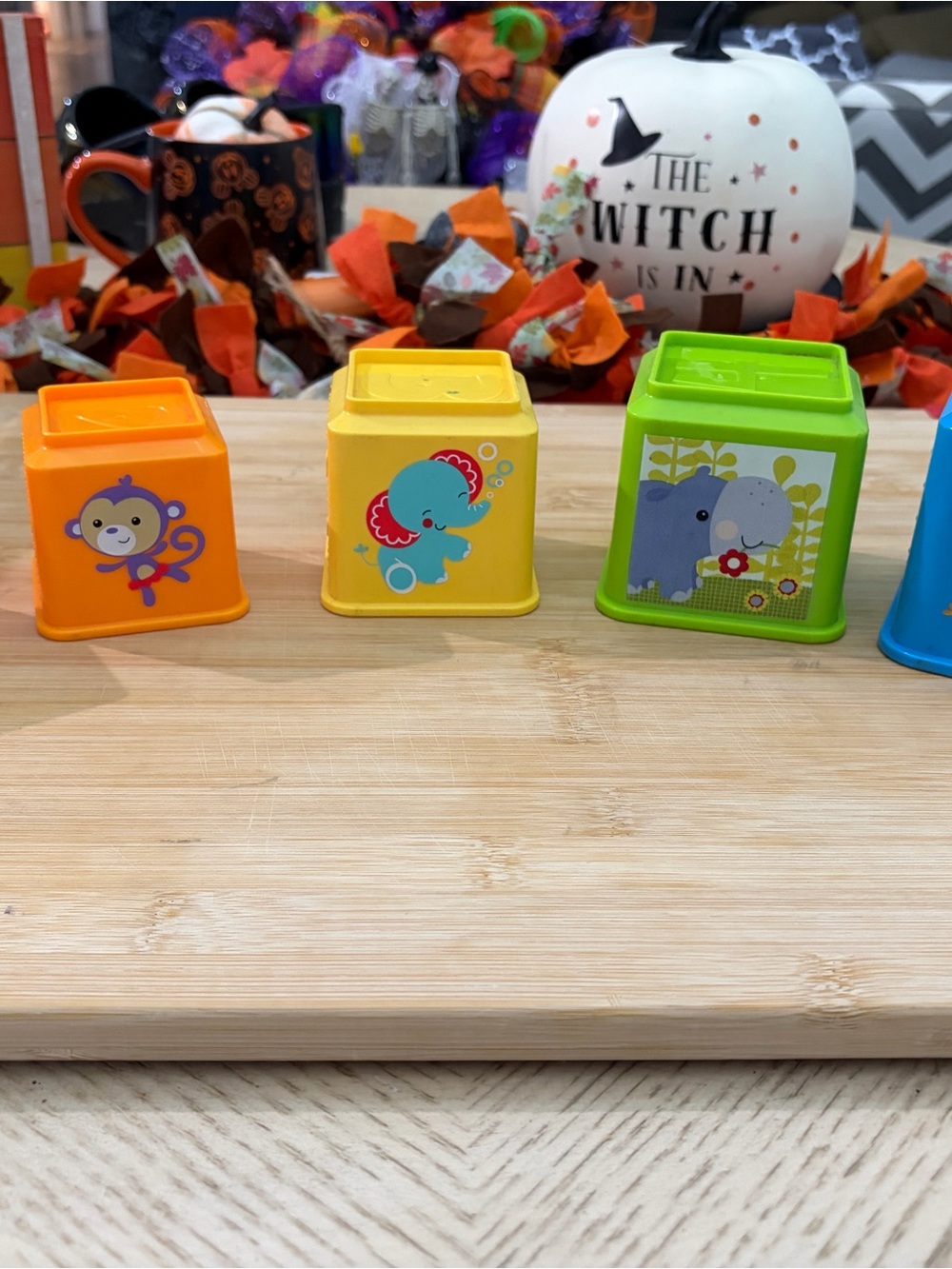 Fisher-Price Bright Stacking Cups Toy - Orange Yellow Green Blue